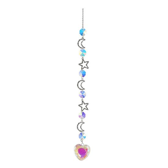 Stars Moon Sun Catcher Hanging Planets Ornament Prismatic Sun Catcher Rainbow Maker for Outdoor Garden Home Wall Decoration