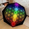 1pc Chakra Flower of Life Mandala Umbrella with Plastic Handle,Suitable for All Seasons Home Travel Outdoor UmbrellaDD210