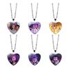 Kpop Demon Hunters Heart Necklace - Rumi Zoey Mira Anime Film Alloy Jewelry Pendant For Fans Gifts