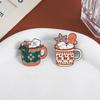 Christmas Snowman Elk Enamel Pins Custom Gingerbread Man Drink Brooches Lapel Badges Clothes Funny Jewelry Gift for Kids Friends