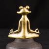 5cm Vintage Messing Zittende Zen Kikkersbeeldje Sculptuur Rookwarenhouder Bureauornament Antiek Messing Meditatietuin Decoratie