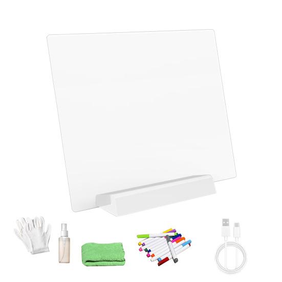 LED Light-Up Message Board Rechargeable Acrylic Memo Board for Kids Erasable Glowing Planner & Drawing Tablet