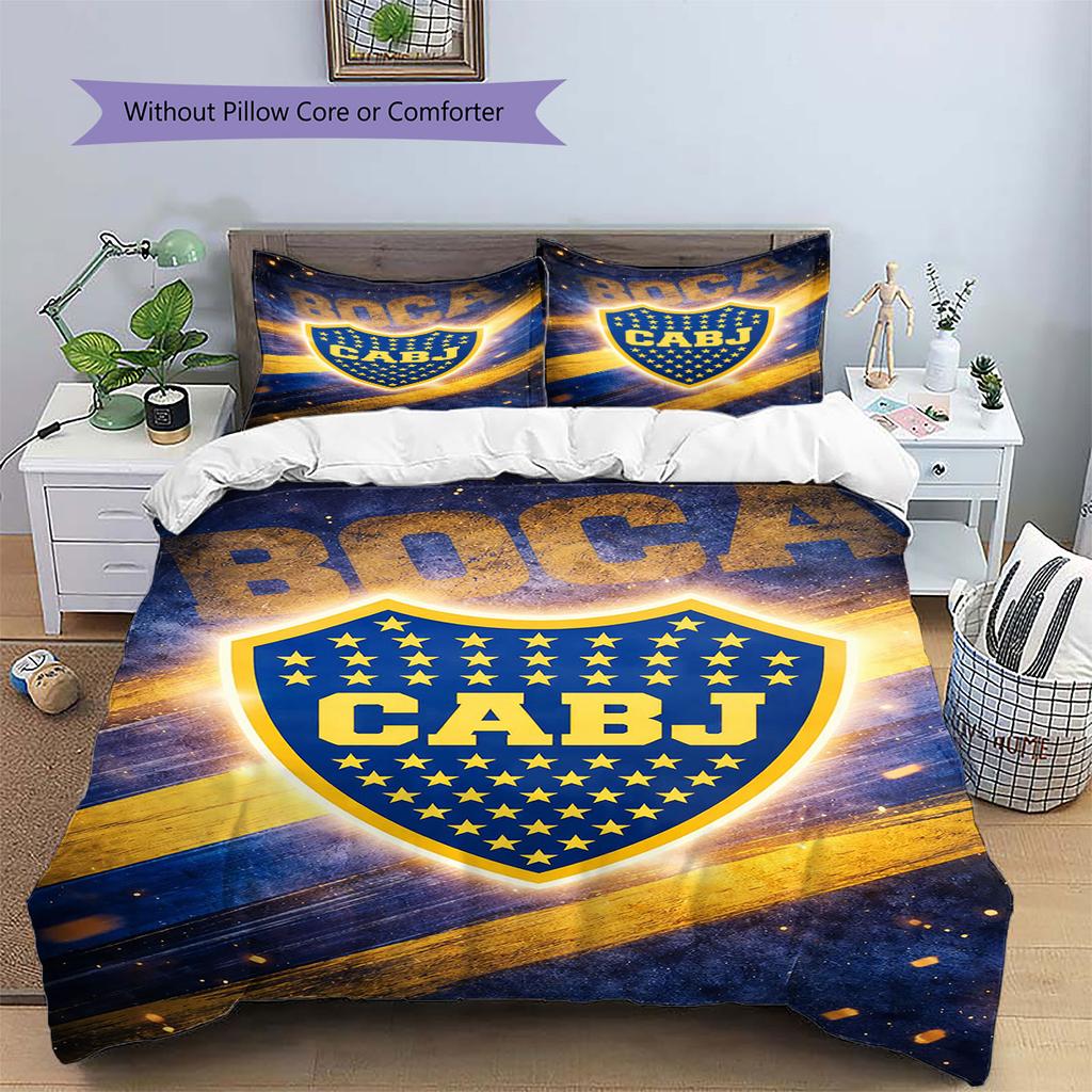 Club Atlético Boca Juniors Pattern Bedding,Quilt Set Quilt Cover Pillowcase Home Birthday Gift(1 * duvet cover + 2 * pillowcase, without core)