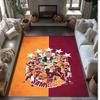 Galatasaray Printed Crystal Velvet Area Rug, Soft Anti-Slip Water Absorbent Floor Mat for Living Room Bedroom