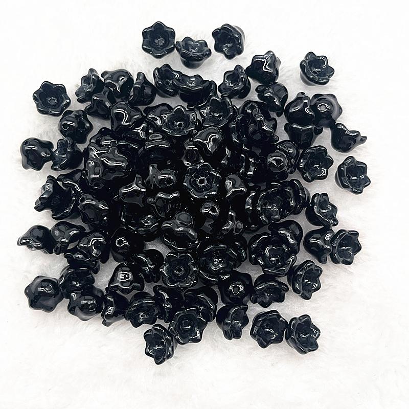 20pcs 7X12mm Colorful Bellflower Lampwork Beads Caps Glass Spacer Beads For Jewelry Making DIY Bracelets Hairpin Accessories