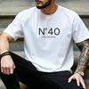Minimalist No 40 1986 Original Text Graphic T Shirt Unisex 40th Birthday Casual Short Sleeve Street Tee