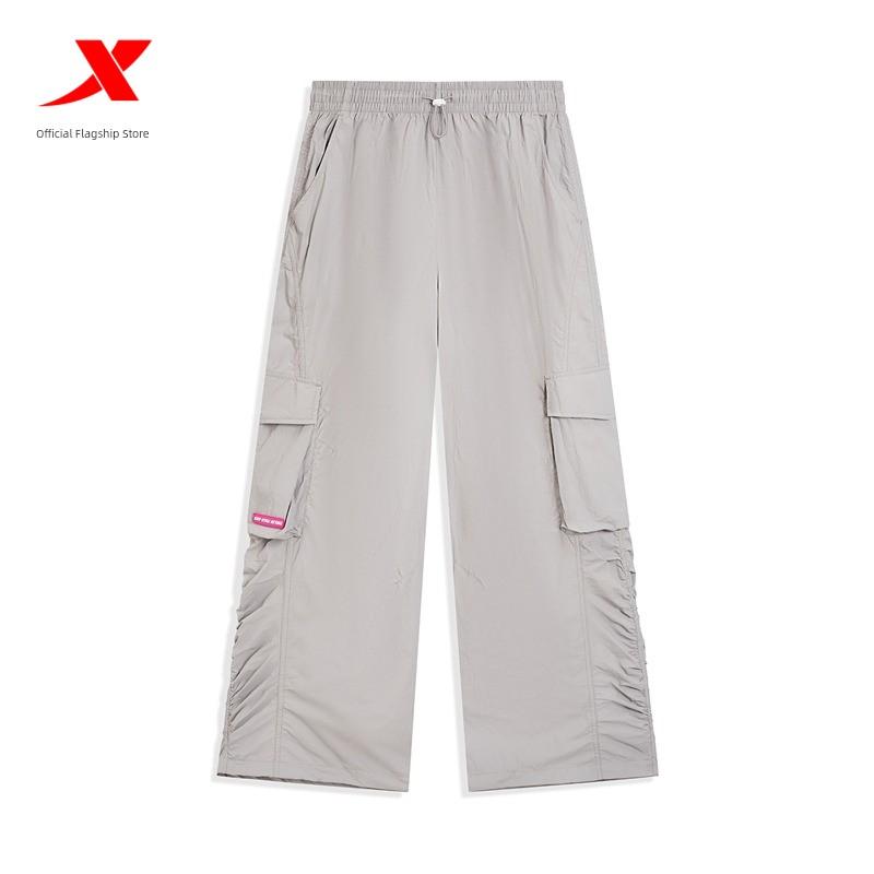 [Basque Series] Xtep Women s Summer and Autumn Oversized Sweatpants with Textured Pleats and Drawstring Casual Pants 2XL