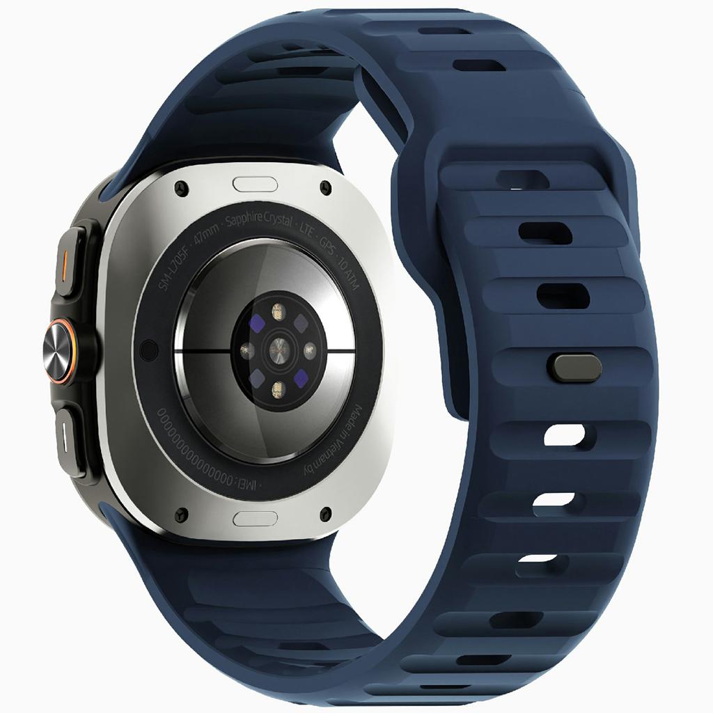 Para Samsung Galaxy Watch Ultra 47mm Pulseira de Relógio de Silicone Respirável Esportiva