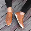 Fashion Fashion Sneakers Men Shoes Soft Leather Mens Casual Shoes Flat Male Footwear Classic Black White Shoes Yellow Grey Plus Size 48