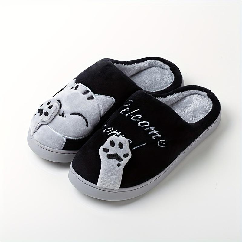 

Cozy Cartoon Cat Slippers for Couples, Non-Slip Furry Winter Indoor Shoes with Soft TPR Sole, Faux Cover Upper, Perfect for Men and Women 36-37