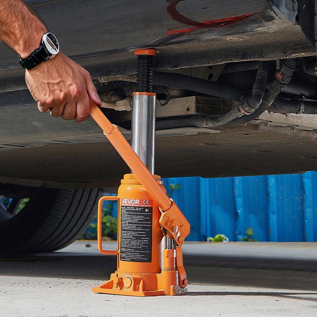 Hydraulic Bottle Jack, 12 Ton (26455.5 Lbs) Capacity, 205-400 Mm Lifting Range, Heavy Duty Welded Bottle Jack for Car, SUV, Pickup, Auto Repair, House