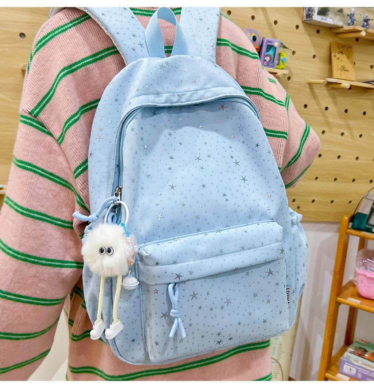Schoolbag Korean version ins Star schoolbag, simple and high-value high school student large-capacity backpack, college student backpack, travel bag