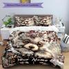 3PC Custom Name Winter Berry Adventure Bedding Set Duvet Cover Closure Includes 1 Duvet Cover & 2 Pillowcases for Bedroom