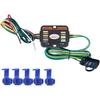 Powered 3-to-2-Wire Trailer Tail Light Converter with 1.5ft Leads and 4.8ft 4-Way Wiring Harness Connector - LED Compatible