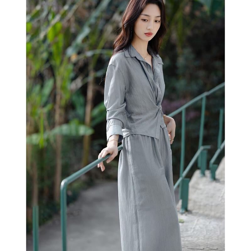 Demana Silky Pleated Acetate Two-Piece Set