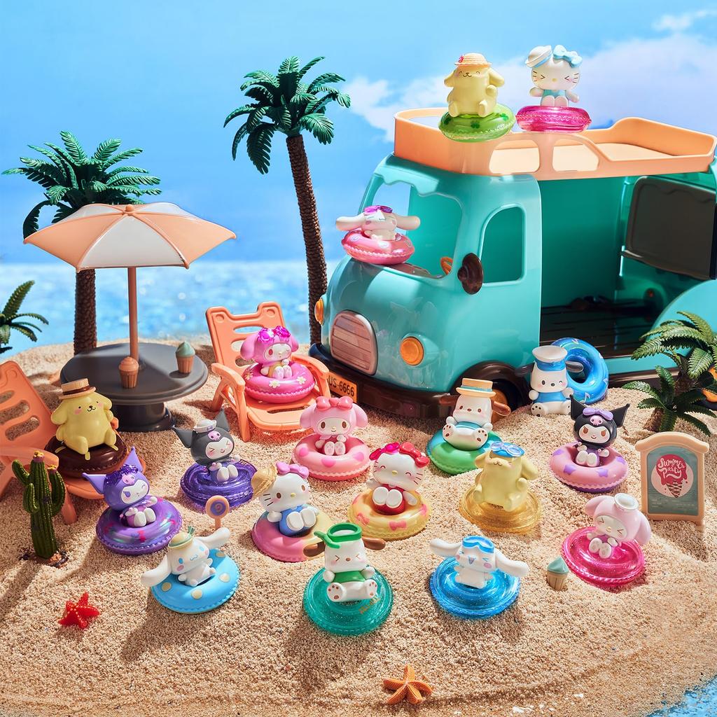 TOP TOY Sanrio Characters Mini Float Series Box of 16 Gachapon Blind Box Figures Soft Vinyl PVC Premium Toys Birthday Present Christmas Gift [Assorted