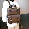 Damen Anti-Diebstahl-Rucksäcke für Studenten, braune Schultaschen für Mädchen im Teenageralter, wasserdichter Vintage-Laptop-Leder-Rucksack, großer Reiserucksack