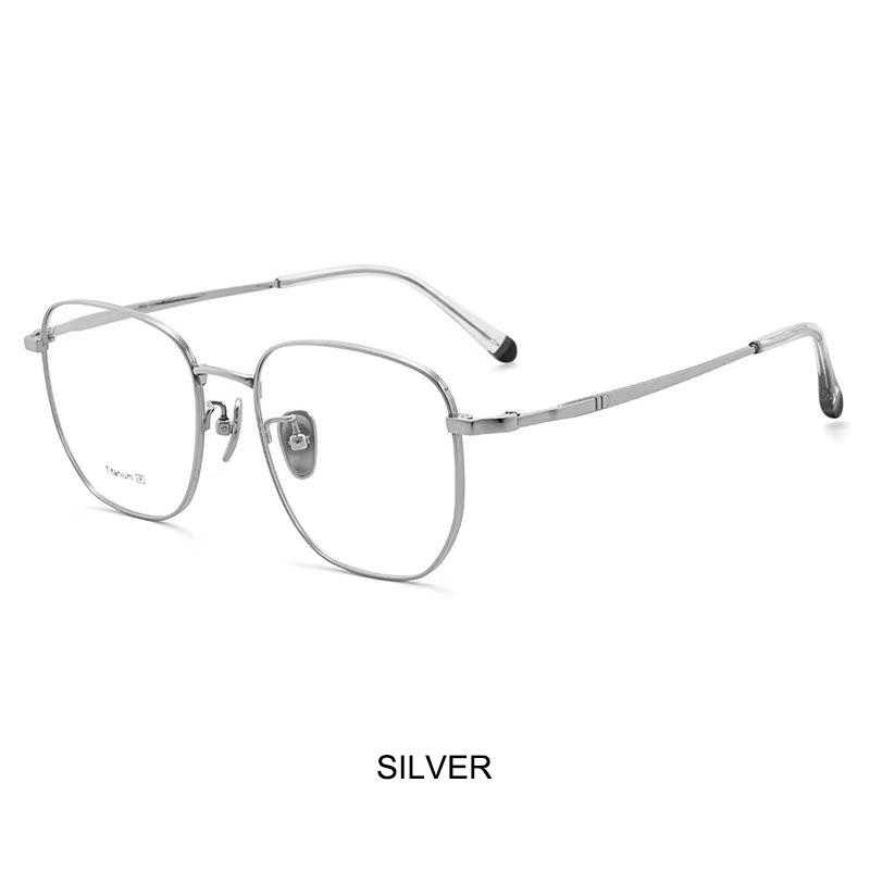 

New Ultra-Lightweight Semi-Titanium Retro Glasses Frames Stylish Full-Frame Polygonal Design Eyeglasses Women s Fashion Eyewear серебряный