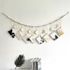 130cm Photo Garland With Wooden Beads Moon Tags 3 Sizes Wall Mounted Photo Clip String For Bedroom Office Dorm Party Decor