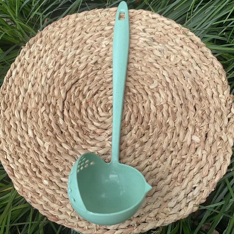 

2in1 Colander Spoon Soup Spoon Curved Long Handle Dinnerware Kitchen Cooking Supplies Soup