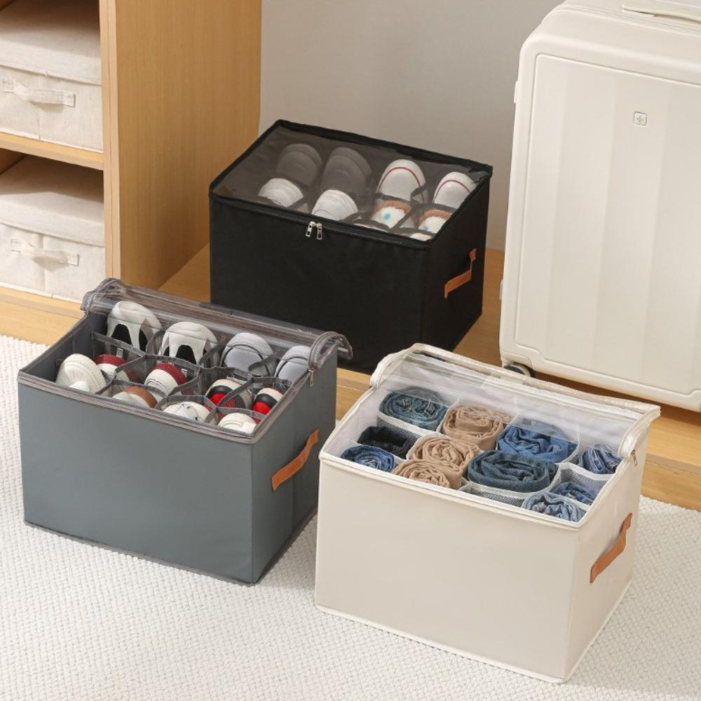 

12 Grids Large Shoe Boxes Oxford Cloth Shoe Storage Rack New Shoe Container for Home сірий