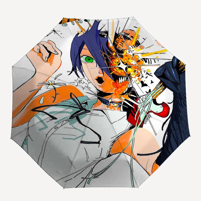 1pc Outdoor Umbrella with Anime Character Design - Automatic Opening/Closing, Portable 3-Fold Design, Iron Frame, Festival Gift for Fans, Travele