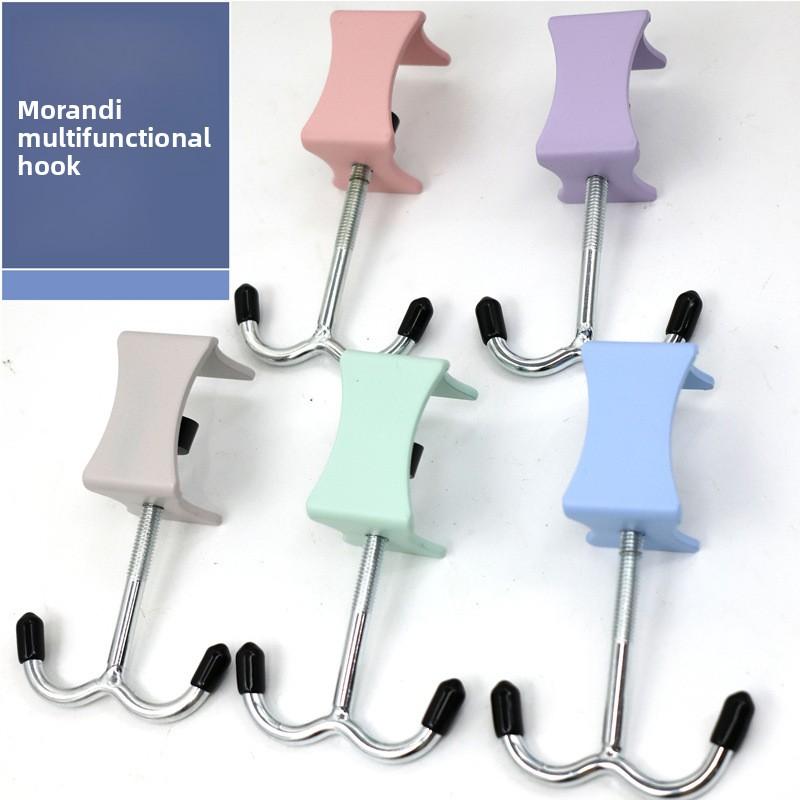 1PCS Multifunctional Double Hook School Bag Hook Desktop Detachable Mobile Bag Hanging Device Desk Side Bag Hook Punch-free Strong Bag Hook