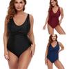 2024 Brazilské řasené plavky s kontrolou bříška plus size