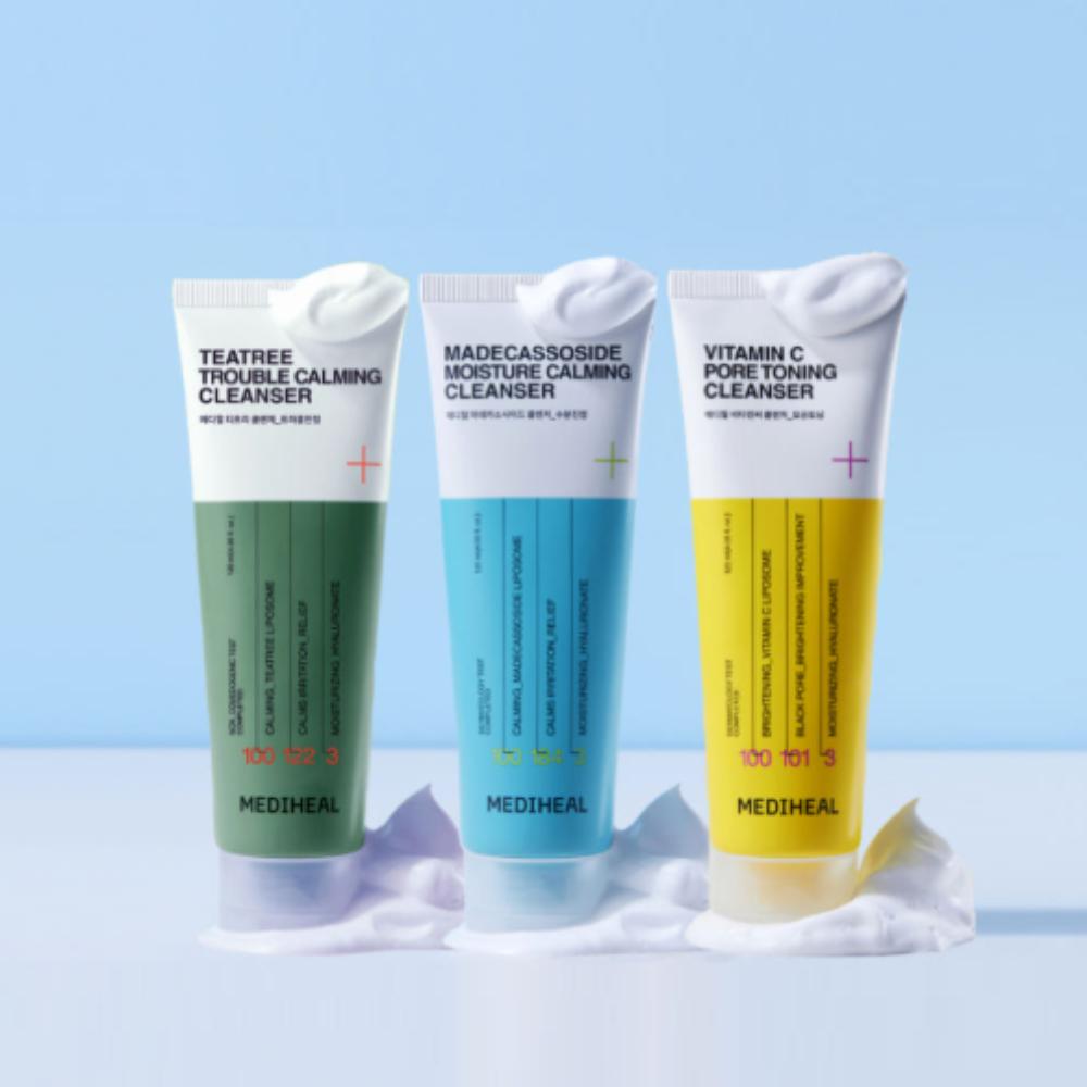 Mediheal Best Cleansing Foam 3-Type Set 120ml  Tea Tree, Madecassoside & Vitamin Foam Cleanser