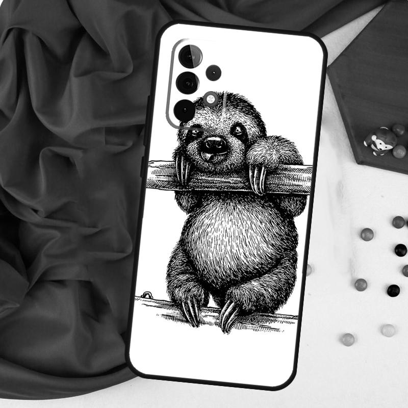 Kawaii Cute Sloth Face For Samsung Galaxy A55 A53 A33 A13 A35 A15 A36 A56 A26 A16 A22 A32 A52 A54 A34 A06 A05 Case