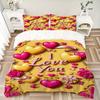 3Pcs Love Hearts Celebration Bedding Set Soft Fabric Duvet Cover Pillowcases Home Christmas Xmas Halloween Gift 1 Duvet Cover 2 Pillowcase G110