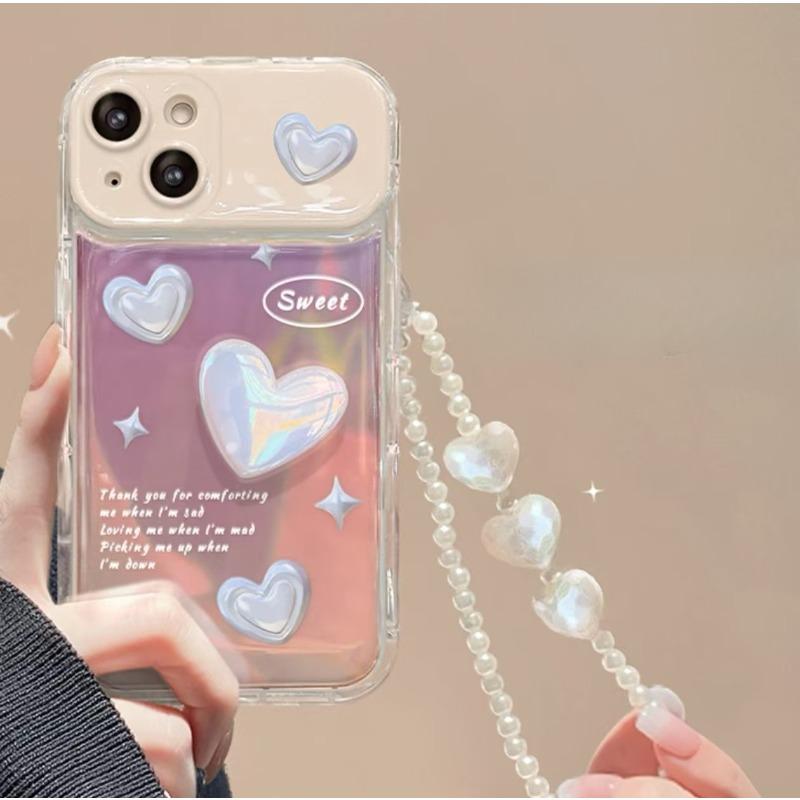 

Трехмерная цепочка любви, подходящая для Apple 16, чехол для мобильного телефона 15pro Flip Mirror 14, прозрачный силикон 13, защита от падения 7/8 iPhone 13