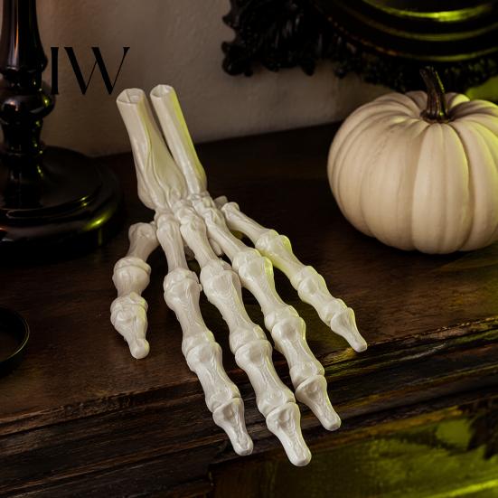 Realistic Hand Prop 3D Printed Skeleton Figurine, Spooky Bone Statue for Figurine Halloween Party, Gothic Model, Desk Decor Creepy Figure