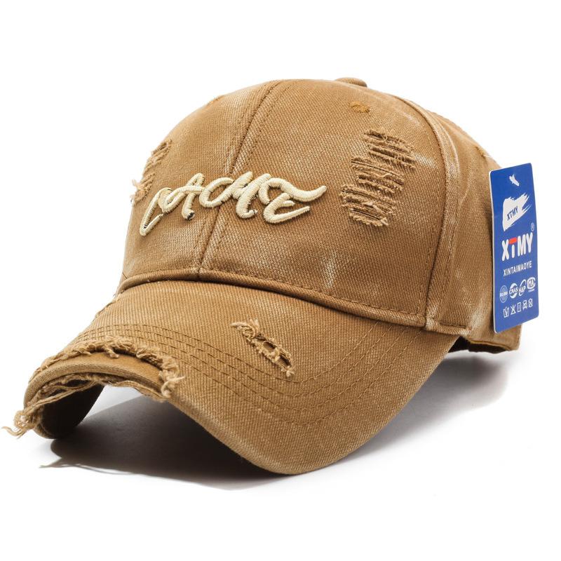 Distressed Baseball Cap Women Unisex Trendy Embroidered Letter Sun Visor Dad Hat