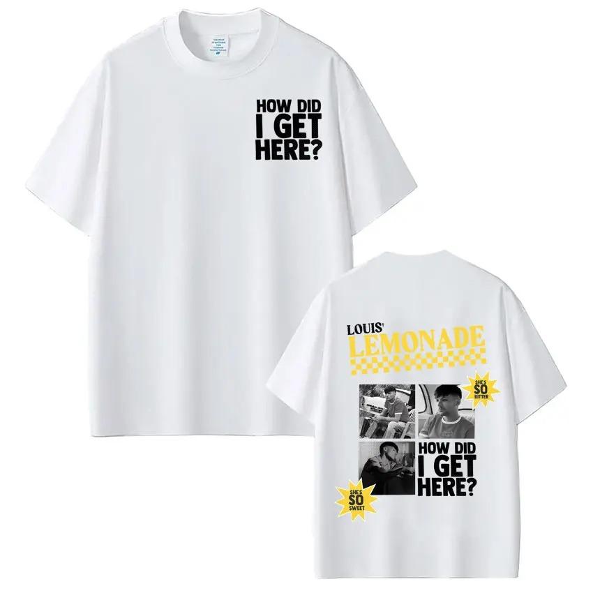Singer Louis Tomlinson How Did I Get Here Tour 2026 Print T Shirt Men Women Hip-hop T-shirt Cotton Casual Gothic Punk T-shirs
