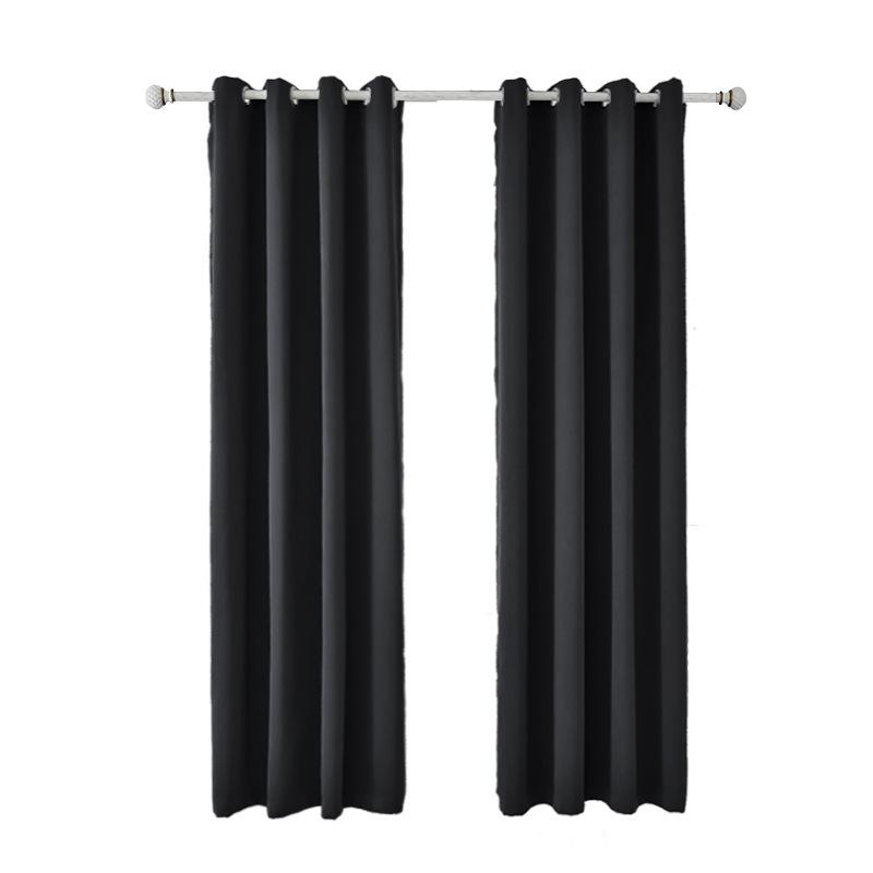Blackout Thermal Insulation Curtain High Density Polyester Solid Color Window Drapes Modern Minimalist Decor for Bedroom Living Room