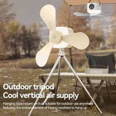4-Speed Camping Ceiling Fan Remote Warm Light Mosquito Repellent Rechargeable Hanging Fan for Tent LED Display USB Charging