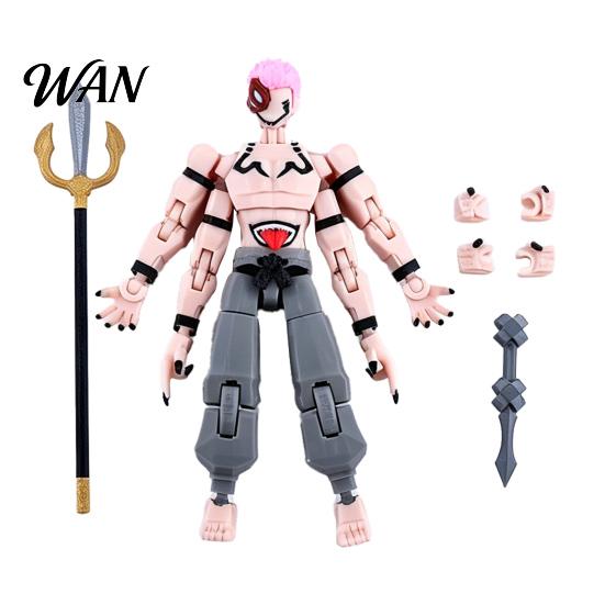 PLA Action Figure 3D Printed Anime Character Figure, Movable Joints with Desktop Decoration Accessories, Animation Model Ornament, Collectible E