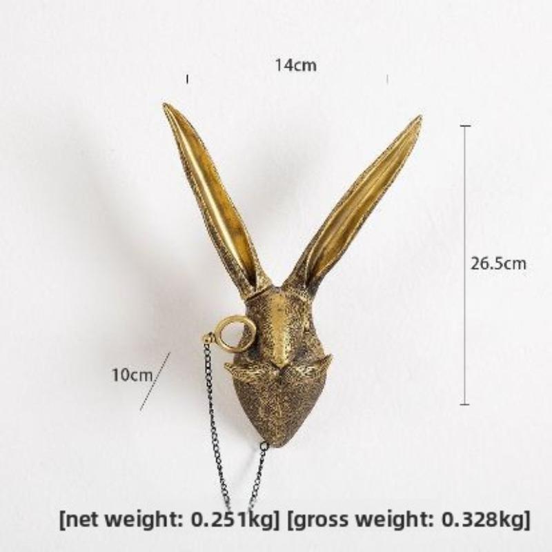 Ancient Bronze-colored Animal Pendant for Indoor Home Decoration, Bedroom, Living Room Fireplace Resin Craft Wall Hanging Stand