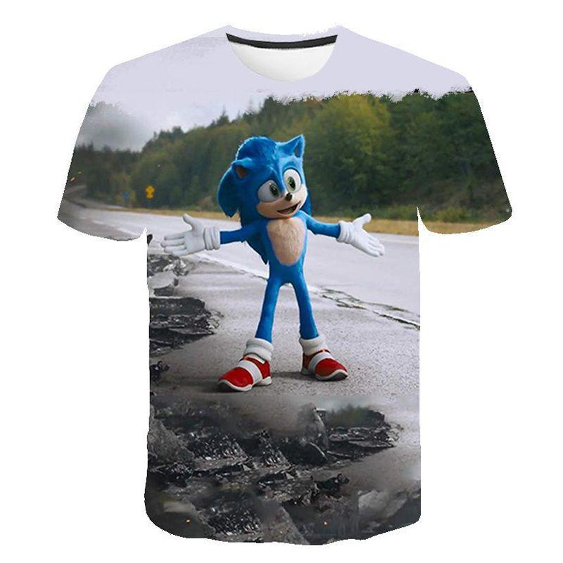 Vibrant Sonic The Hedgehog Printed T-shirt For Kids With Short Sleeves And Comfort Fit