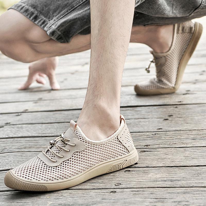 Fashion Breathable Men Sneakers New Summer Trainers Lightweight Mesh Flats Soft Comfort Man Sandals Non-slip Outdoor Casual Sports Shoes