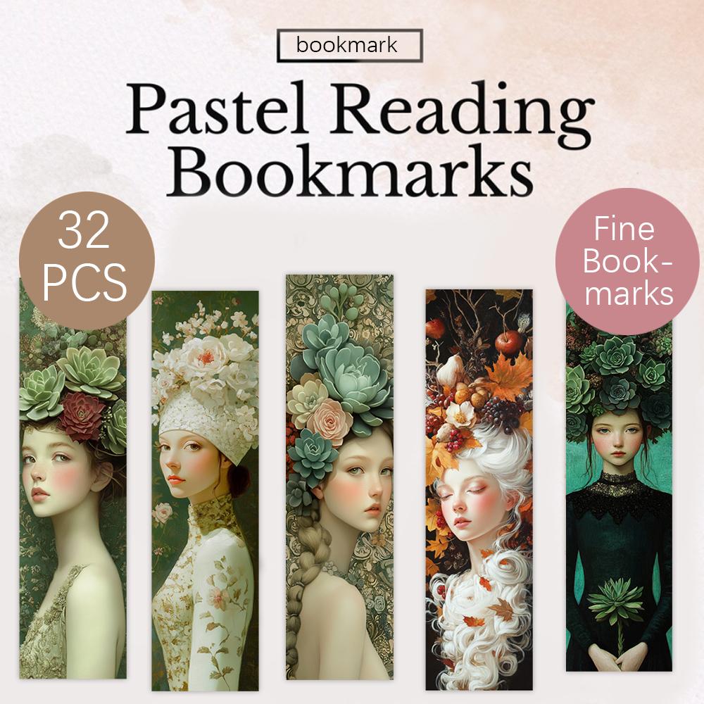 32pcs, Vintage Floral Women's Bookmarks, Back to School, Christmas, Halloween, Teachers, Suitable for Readers and Birthday Gifts