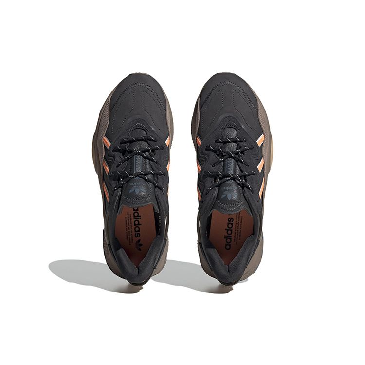 Adidas Originals Fabric Leather Fashion Comfortable Slip Resistant Durable Lightweight Low Top Sports Casual Shoes Men Sneakers Black Orange IE1532