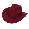 Western Cowboy Top Hat Spring And Autumn New Jazz Hat Big Brim Pentagram Belt Accessories Felt Hat Men And Women