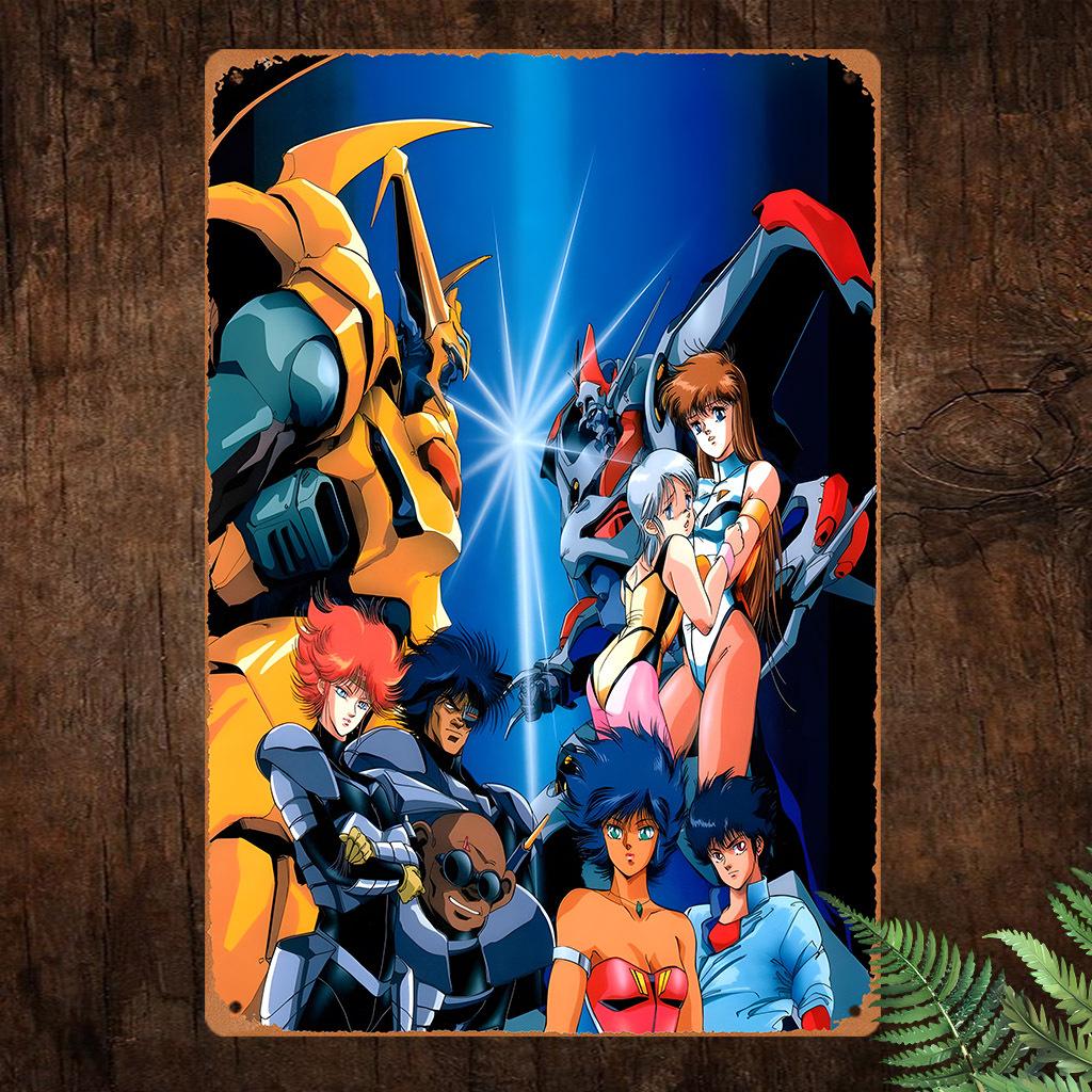 Vintage AnimeInspired Metal Aluminum Sign Waterproof Dustproof Vibrant Character Artwork for Home Bar Cafe or Office W