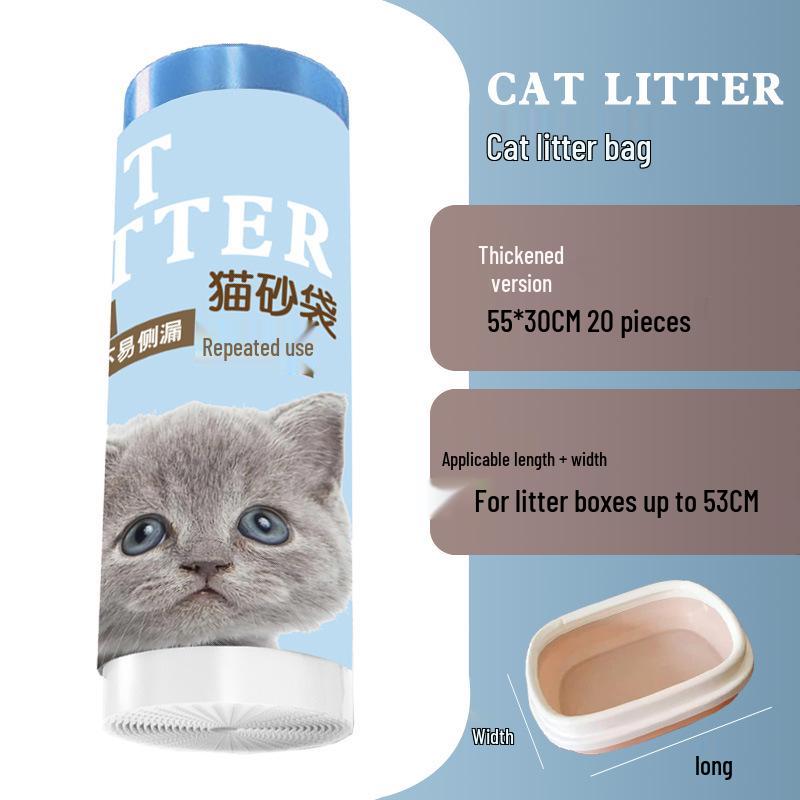 Disposable Cat Litter Bags with Drawstring – Fits Automatic Litter Boxes, Thickened for Large, Medium, and Small Sizes