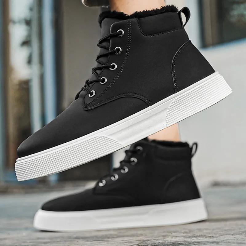 Waterproof Snow Boots Men 2025 New Winter HighTop Plush Warm Cotton Shoes Thicken Cold Resistant Ankle Boots Botas Para Hombre