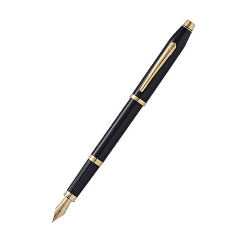 Cross Century II Black Lacquer 23CT Pen (Med Fountain)