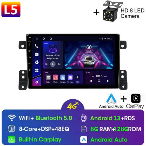 9 Inch 2 Din Car Radio for Suzuki Grand Vitara Escudo 2005-2015 Multimedia Android with Frame Carplay Autoradio Stereo