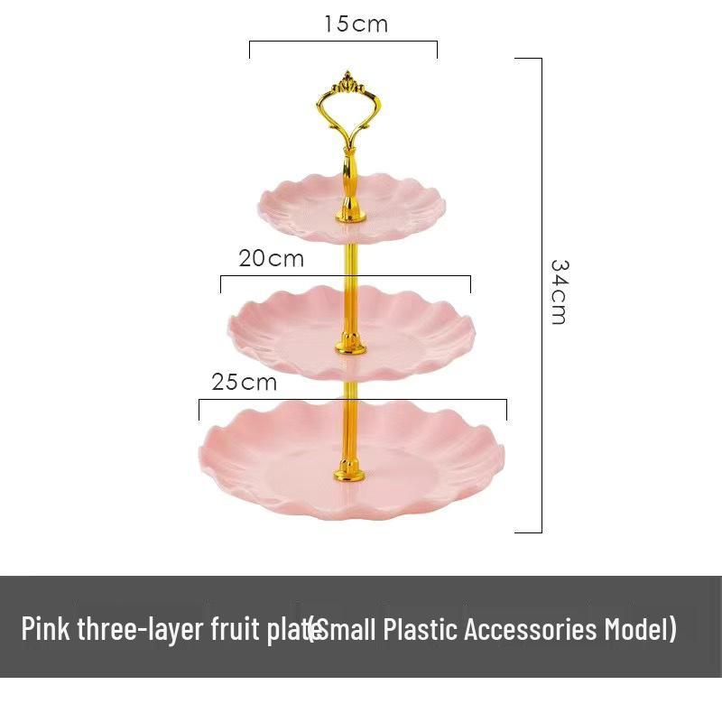Tavă cu trei etaje în stil nordic pentru fructe și gustări pentru living
